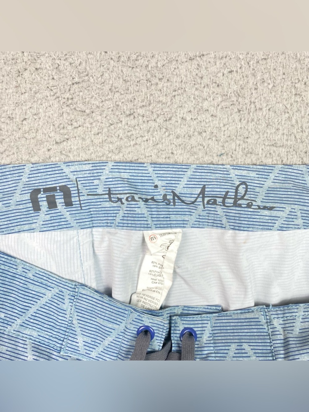 Travis Mathew Board Shorts Men's Size 34 Blue Stretch Beach Swim Summer Surf EUC - Picture 3 of 9